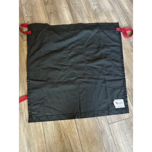 Hedley & Bennett Bistro Apron Charcoal Gray with Maroon Straps - Picture 2 of 10